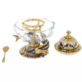 Икорница с ледовницей на льдистом кварце "Посейдон" Златоуст