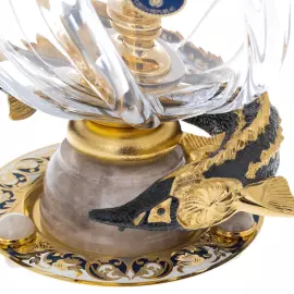 Икорница с ледовницей на льдистом кварце "Посейдон" Златоуст