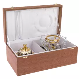 Икорница с ледовницей на льдистом кварце "Посейдон" Златоуст