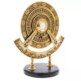 Часы на подставке из чароита "Вечный календарь" Златоуст