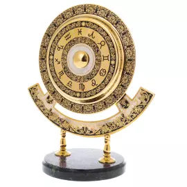 Часы на подставке из чароита "Вечный календарь" Златоуст