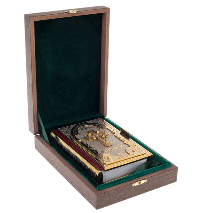 Prayer book "Faith" with cubic zirconia, Chrysostom
