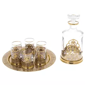 Набор для водки "Мотив" на 6 персон, 8 предметов, Златоуст