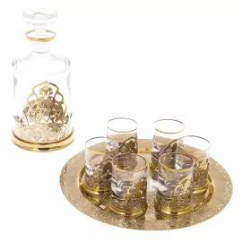 Набор для водки "Мотив" на 6 персон, 8 предметов, Златоуст