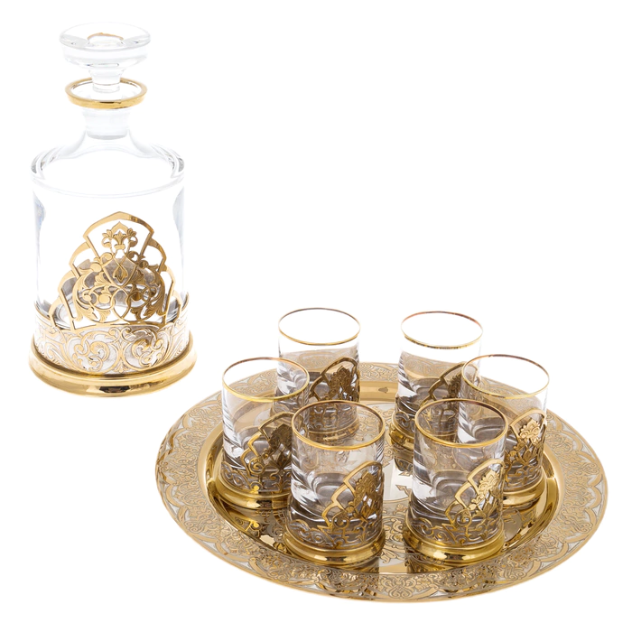 Motif vodka set for 6 persons, Zlatoust