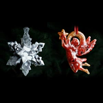 Set of Christmas tree toys "Festive" collection "Christmas" shape and color to choose from, 2 pcs