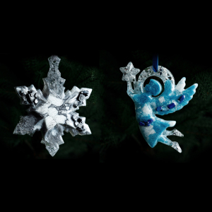 Set of Christmas tree toys "Festive" collection "Christmas" shape and color to choose from, 2 pcs
