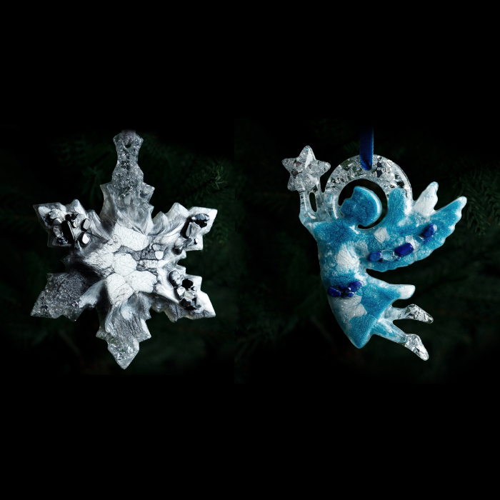 Set of Christmas tree toys "Festive" collection "Christmas" shape and color to choose from, 2 pcs