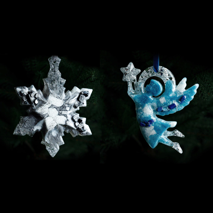 Set of Christmas tree toys "Festive" collection "Christmas" shape and color to choose from, 2 pcs