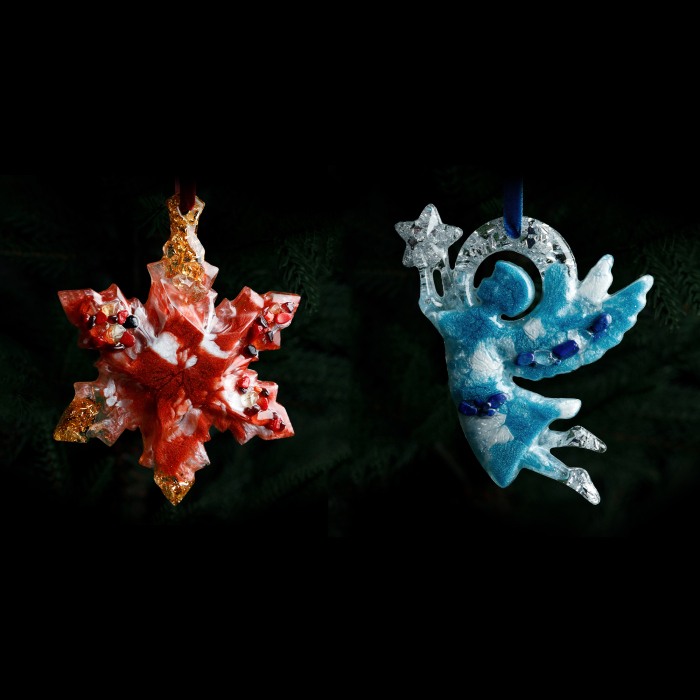 Set of Christmas tree toys "Festive" collection "Christmas" shape and color to choose from, 2 pcs