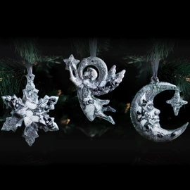 Set of Christmas tree toys "Festive" collection "Christmas" shape and color to choose from, 3 pcs