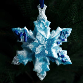 Set of Christmas tree toys "Festive" collection "Christmas" blue, 3 pcs