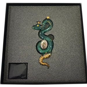 Christmas tree toy with a pyrite cabochon "Snake" from the Stories collection