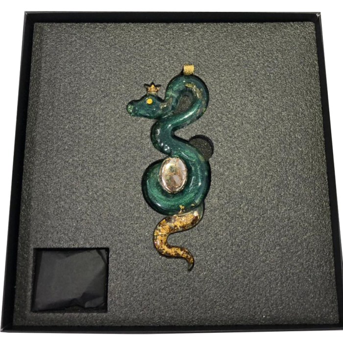 Christmas tree toy with a pyrite cabochon "Snake" from the Stories collection