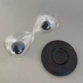 Magnetic hourglass "Infinity" on a stained oak stand, 30 seconds