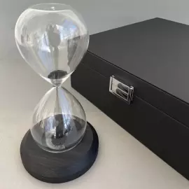 Magnetic hourglass "Infinity" on a stained oak stand, 30 seconds