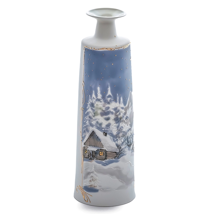 Porcelain flower vase "Bohemia big winter fairy tale"