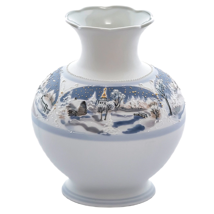 Porcelain flower vase "Dream - winter fairy tale"