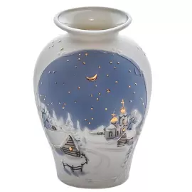 Фарфоровая ваза для цветов "Радость - зимняя сказка"