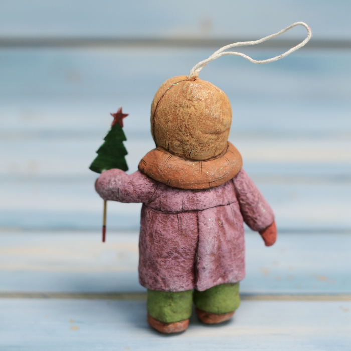 Collectible Christmas tree toy "Boy with a Christmas tree" from the collection "Soviet Childhood"