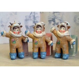 Collectible Christmas tree toy "Kid in bull costume" from the Children's Matinee collection