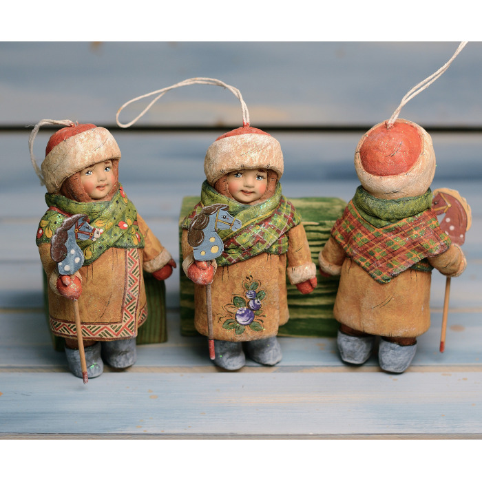 Collectible Christmas tree toy "Kolenka with a horse" from the collection "Soviet Childhood"