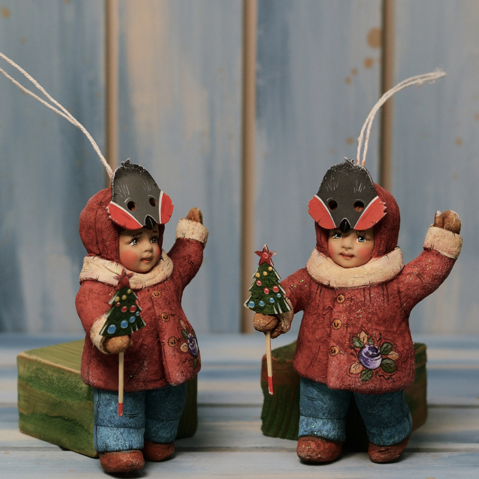 Collectible Christmas tree toy "Kids in a mask" from the collection "Children's matinee"