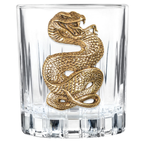 A set for whiskey "Snake. Timeless" with a damask, glasses and glasses, for 6 people, in a casket