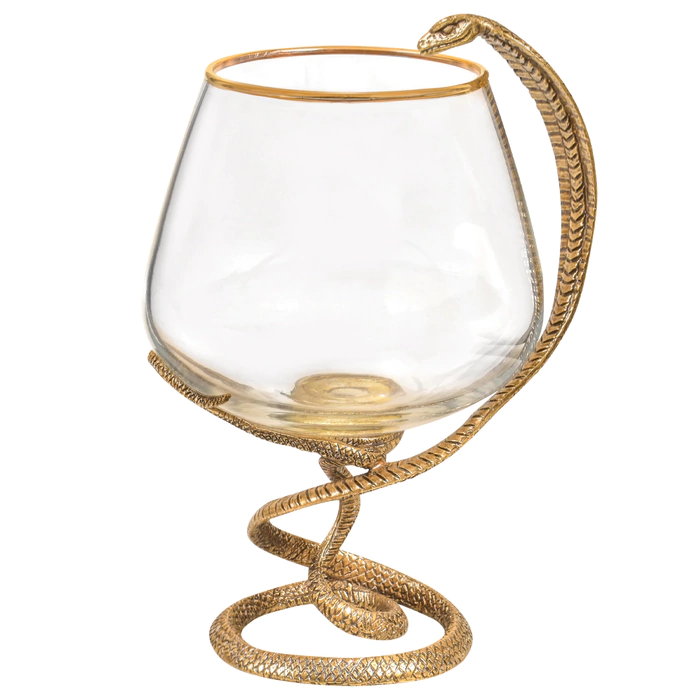 Cognac set "Snake" with stem and glasses, for 2 persons, in a box