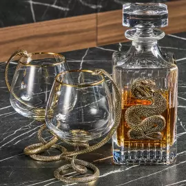 Набор для коньяка "Змея" со штофом и бокалами, на 2 персоны