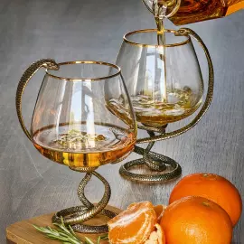 Набор для коньяка "Змея" со штофом и бокалами, на 2 персоны