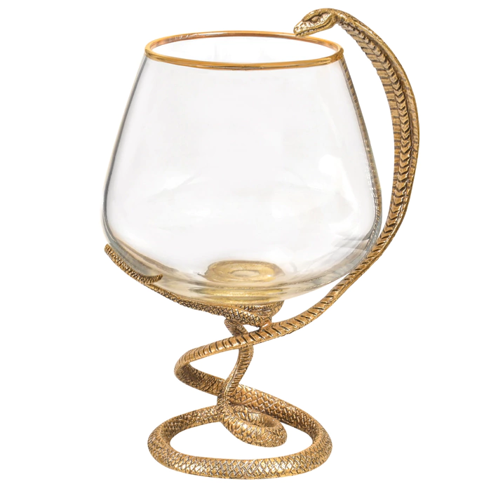Cognac set "Snake" with stem and glasses, for 2 persons, in a box