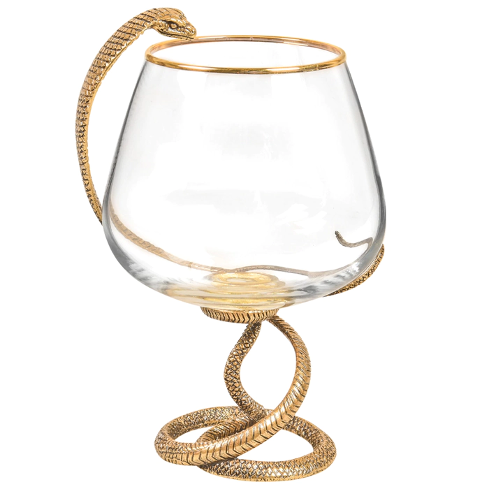 Cognac set "Snake" with stem and glasses, for 2 persons, in a box