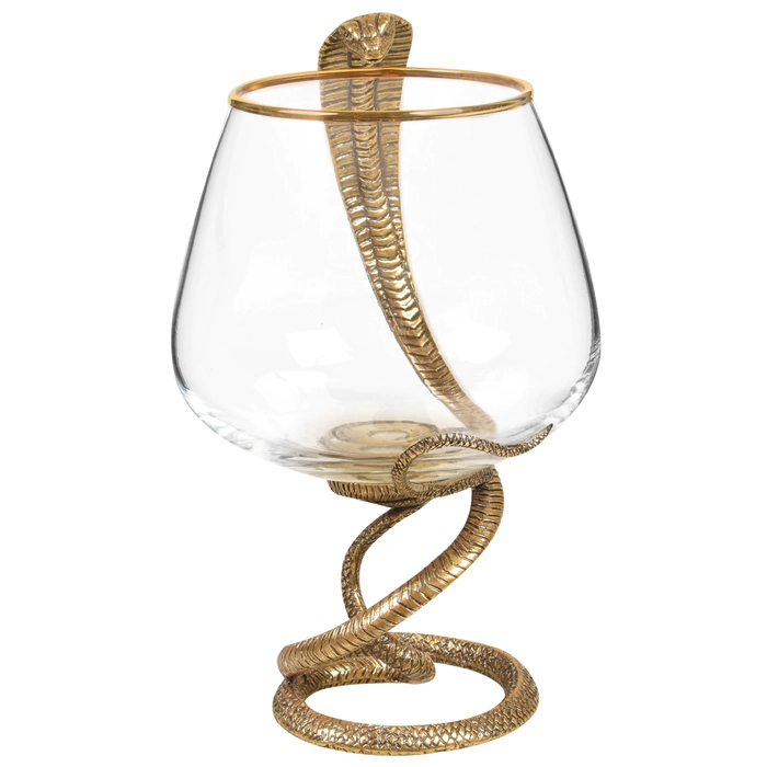 Cognac set "Snake" with stem and glasses, for 2 persons, in a box