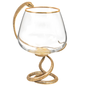 A set of glasses for cognac "Snake. Charente" with a figurine, for 2 people, in a box