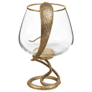 A set of glasses for cognac "Snake. Charente" with a figurine, for 2 people, in a box