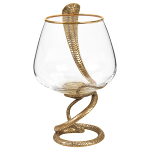 A set of glasses for cognac "Snake. Charente" with a figurine, for 2 people, in a box
