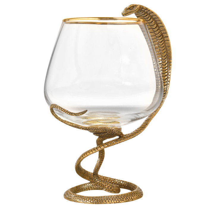 A set of glasses for cognac "Snake. Charente" with a figurine, for 2 people, in a box