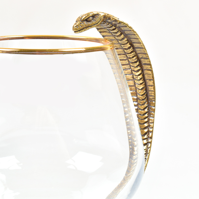 A set of glasses for cognac "Snake. Charente" with a figurine, for 2 people, in a box