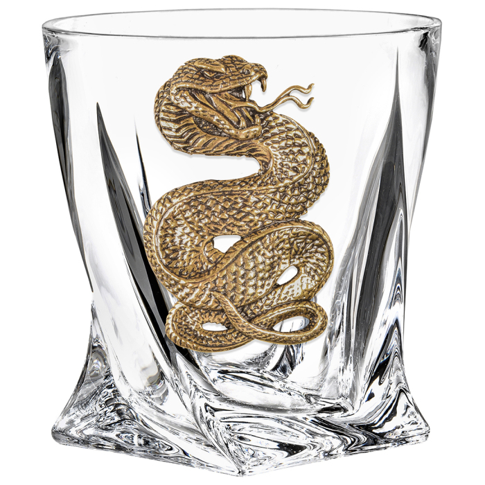 A set of glasses for whiskey "Snake. Quadro" with a figurine, for 6 people, in a box