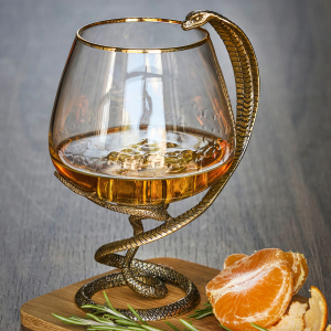 A set of glasses for cognac "Charente. Snake" for 2 persons
