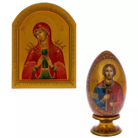 Набор подарочный "Иконы" с яйцом-иконой и иконой "Божья Матерь Семистрельная"