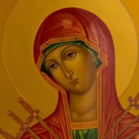 Набор подарочный "Иконы" с яйцом-иконой и иконой "Божья Матерь Семистрельная"