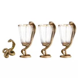 Gift carriage set with "Snake" statuette for 3 persons, in a box