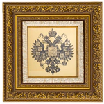 Панно на сусальном золоте "Двуглавый Орел Российской Империи" кант