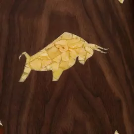 Backgammon made of stained oak and amber "Bull"