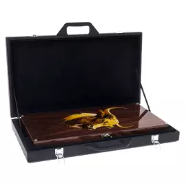 Backgammon made of stained oak and amber "Bull"