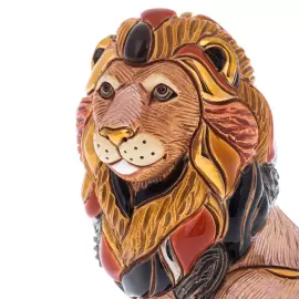 Статуэтка керамическая "Лев сидячий" оранжевый