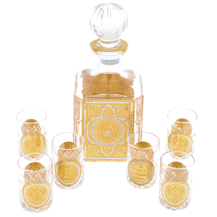 Vodka set "From Russia with love" for 6 persons, Zlatoust