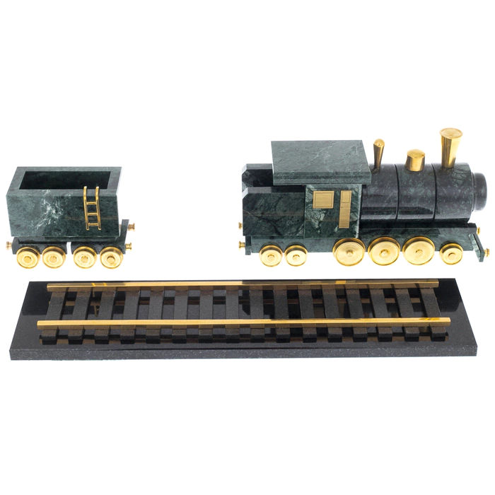 Souvenir business card holder made of marble "Steam Train"